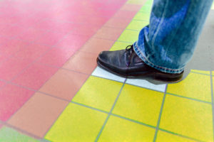 foot on tactile floor